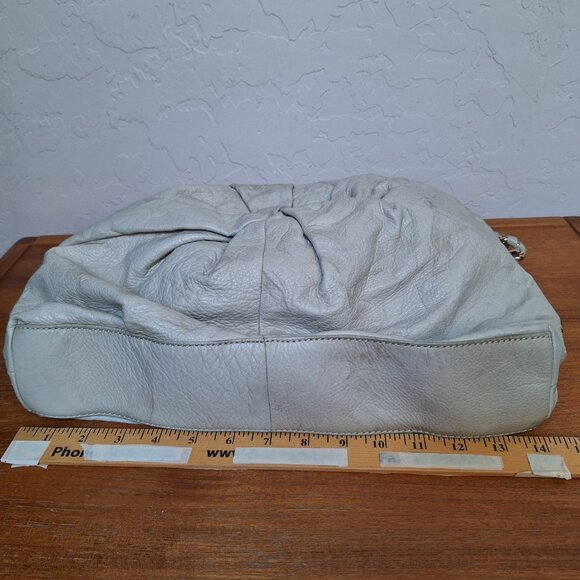 Guess Leather Hobo Slouchy Studded Ruched Metal Chain Bold Edgy Y2K - Picture 13 of 16